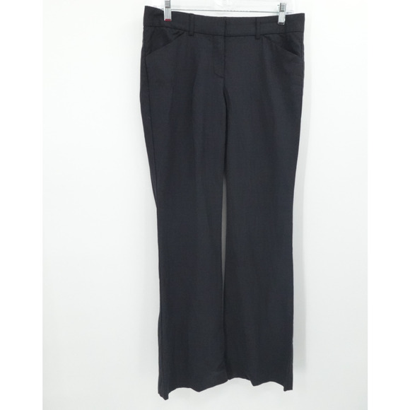 Theory‎ Pants Womens 6 Navy Wool Straight Leg Trouser Career Office USA - Picture 1 of 12